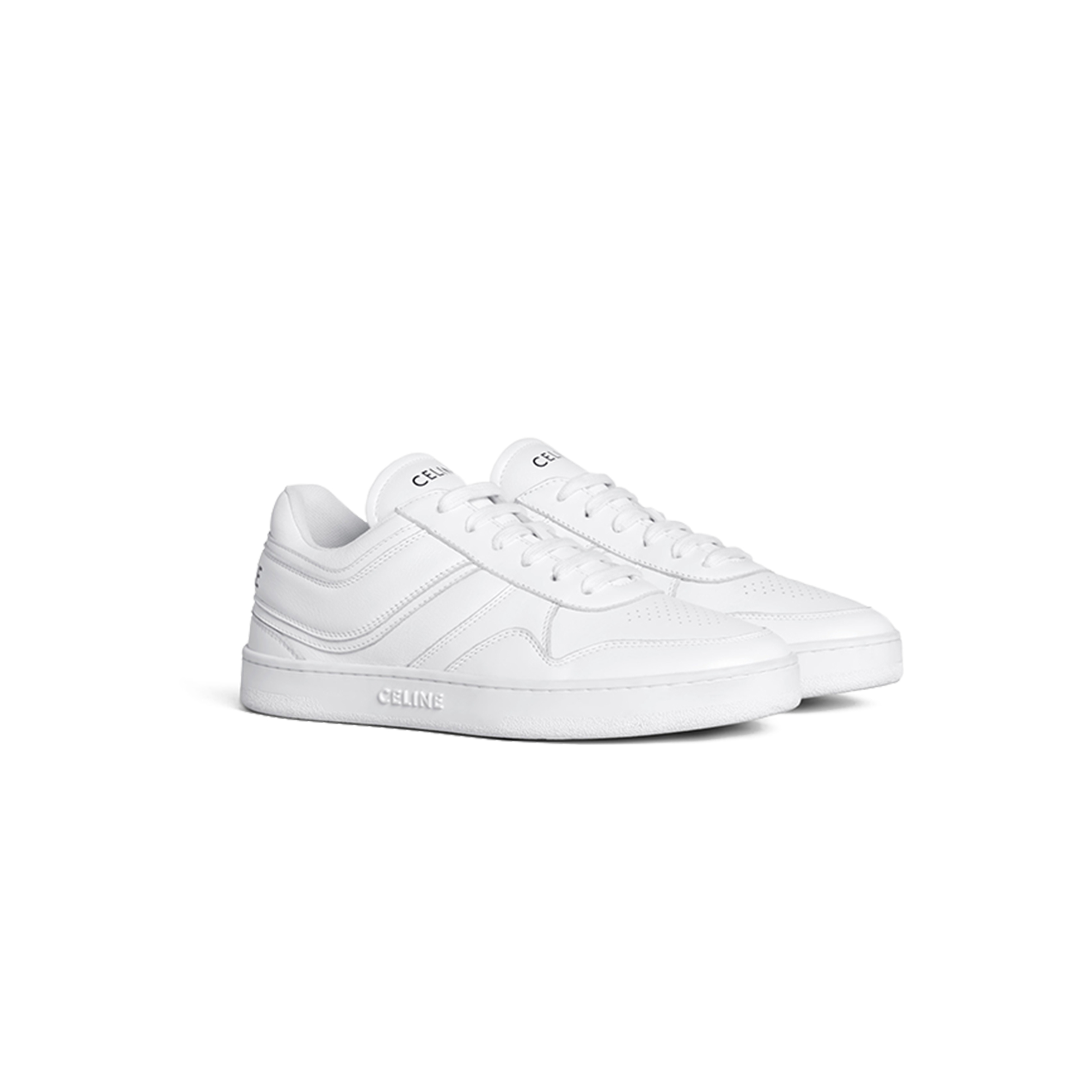 CELINE TRAINER CALFSKIN LOW-TOP LACE-UP SNEAKERS 345813338C.01OP CELINE TRAINER CALFSKIN LOW-TOP LACE-UP SNEAKERS 345813338C.01OP